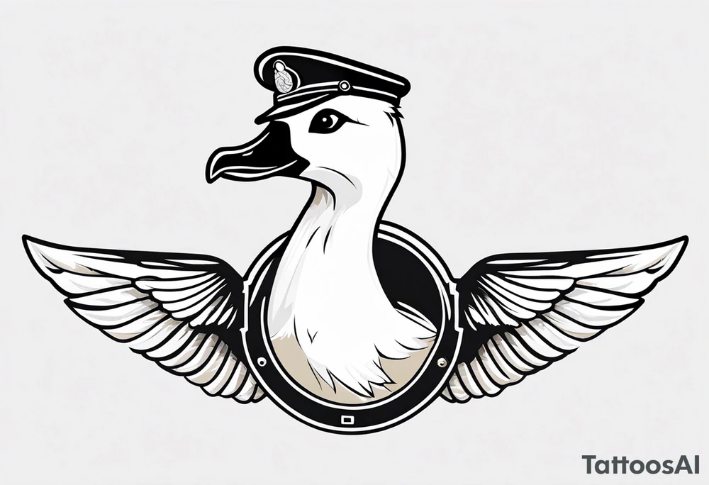 A silly goose dressed as an aviator tattoo idea