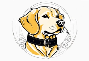 a golden retriever in a kimono with a black belt tattoo idea