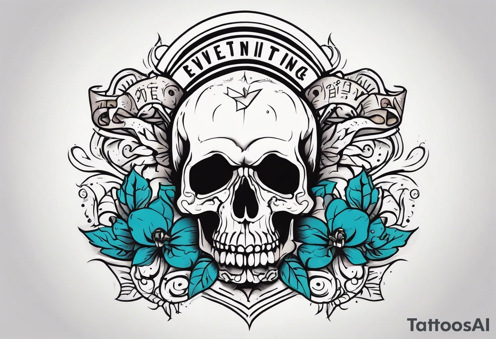 “Question everything”with a skull underneath tattoo idea