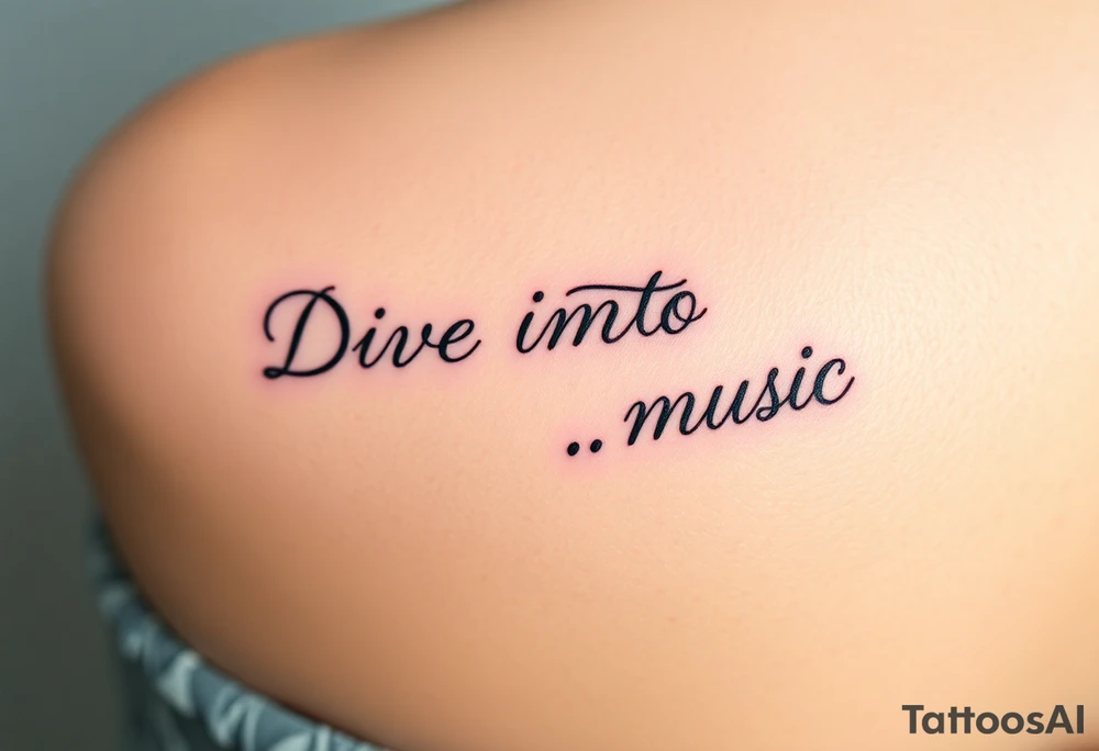Dive into love; music tattoo idea
