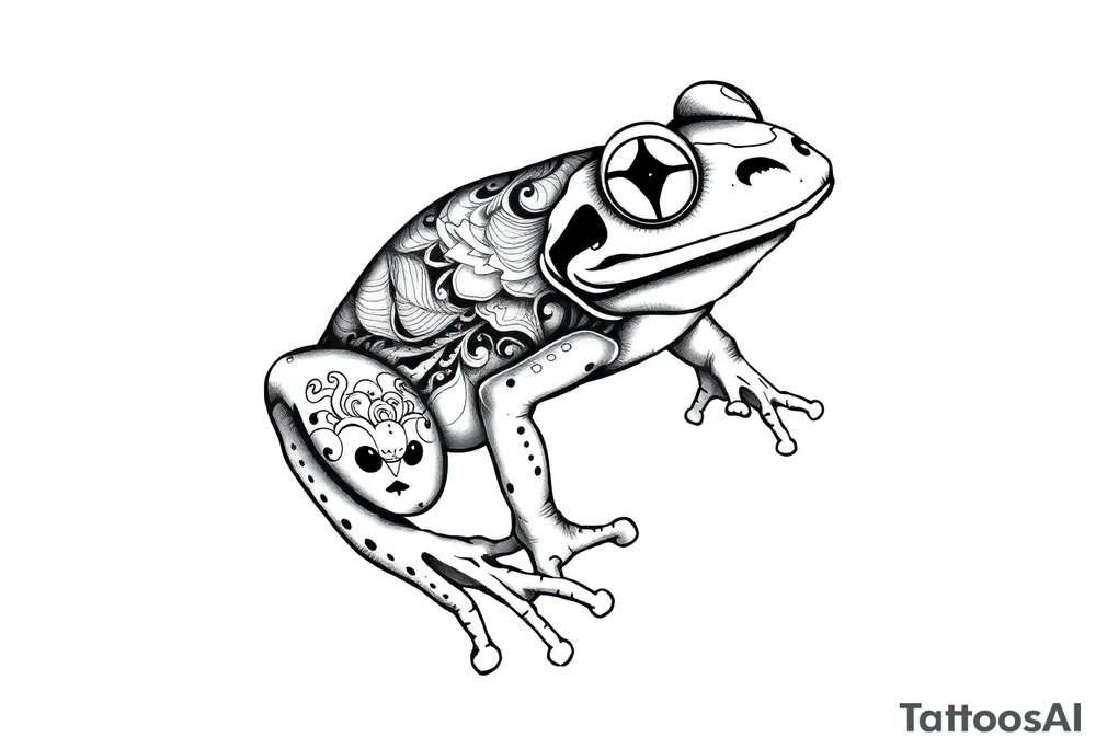 a psychedelic frog tattoo idea