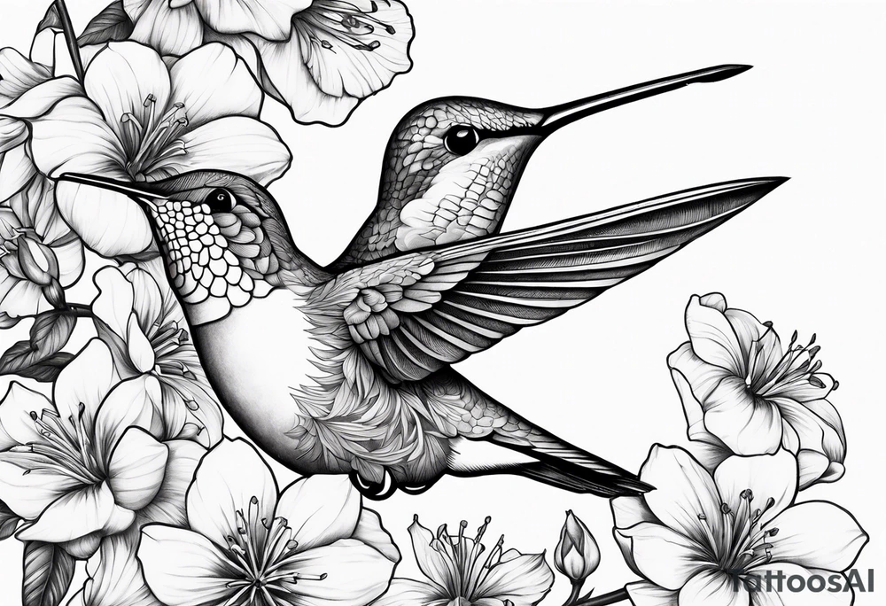 Humming bird and flower for placement on side boob tattoo idea Humming bird and flower for placement on side boob tattoo idea