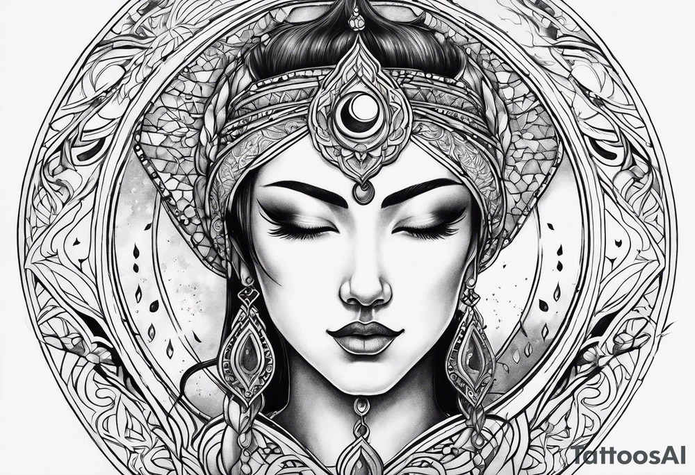 sacred moon tattoo idea