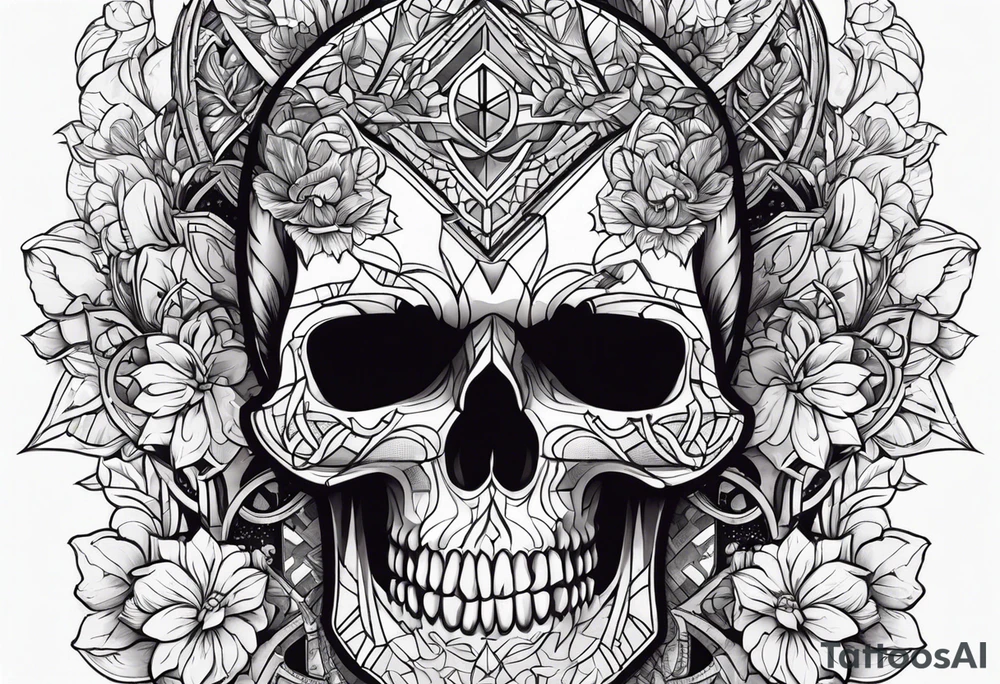 skull head tattoo idea