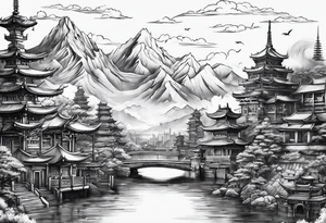 Skyline Black and white more aggressive tattoo idea
