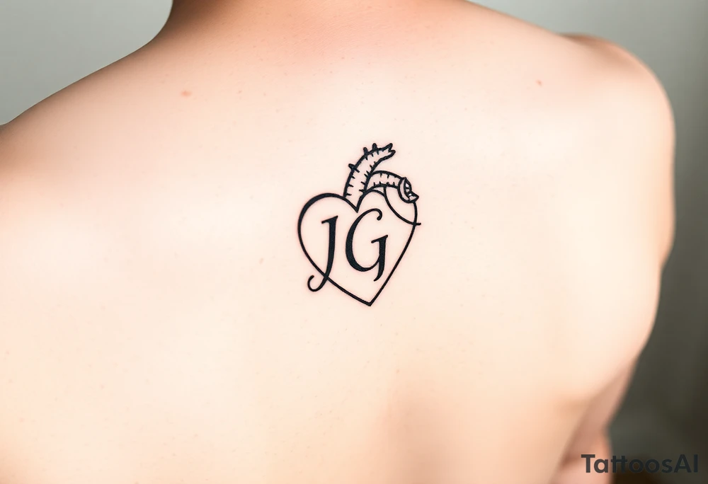 intials JG heart tattoo idea