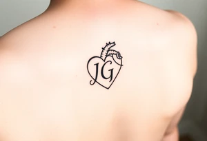intials JG heart tattoo idea