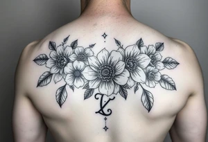 Pretty flowers with 8/20/65 included and leo sign tattoo idea