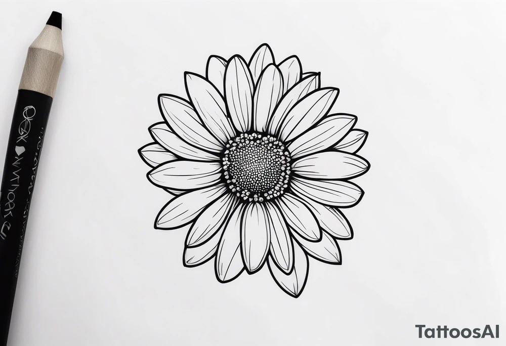 Fine line daisy tattoo idea