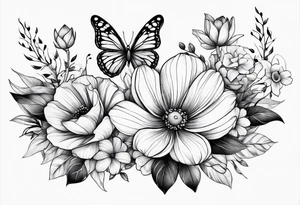 flowers butterflies from shoulder to middle of my arm tattoo idea
