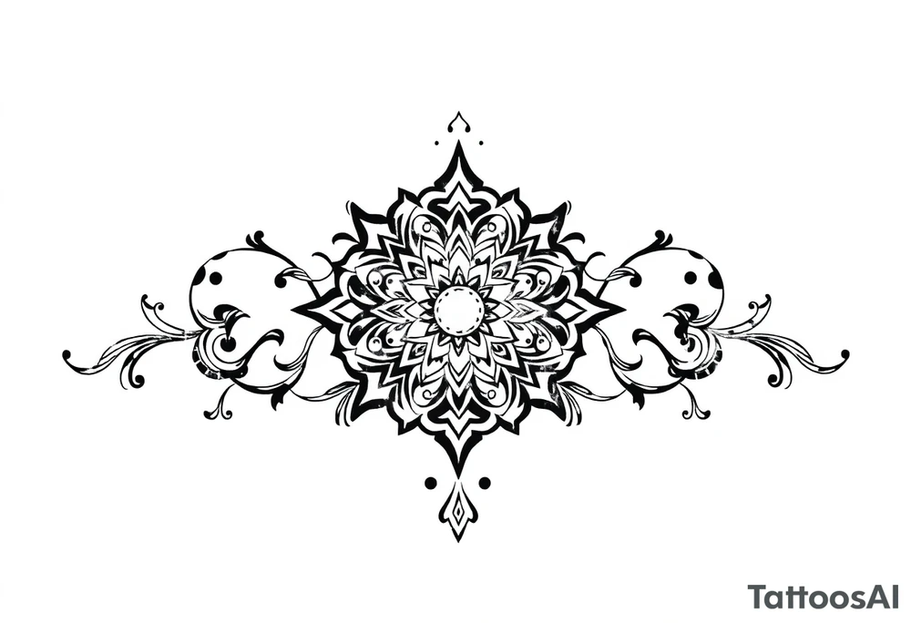 mytical shaman and mytolog style ornament with ancient rhyme tattoo idea