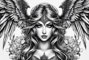 Angel and demon women tattoo idea