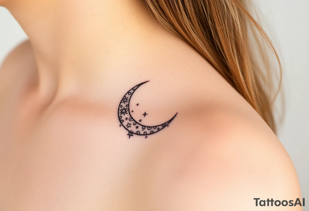 Stars and moon tattoo idea