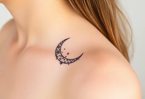 Stars and moon tattoo idea