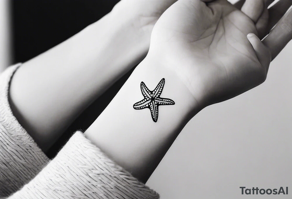 Dainty and delicate Shell/starfish wrist tattoo tattoo idea
