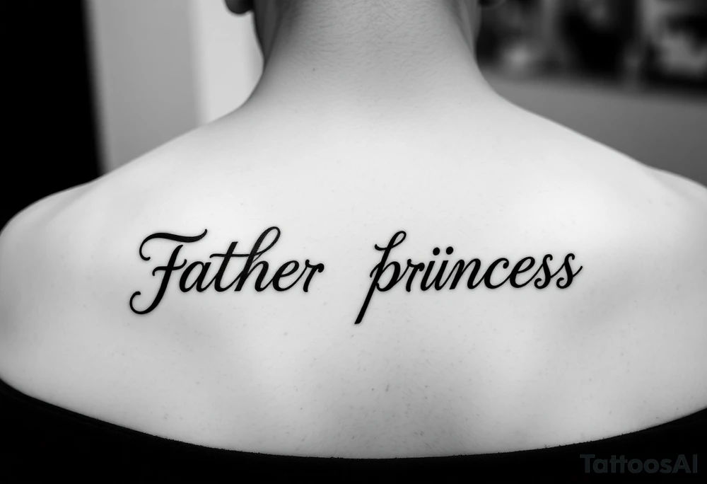 Father of the princess text down the back of forearm tattoo idea