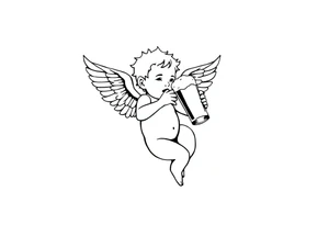 cherub with beer tattoo idea