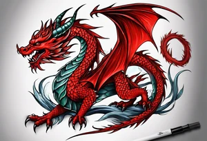 Red dragon tattoo idea