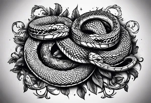 Two snakes wrestling tattoo idea