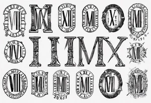 Roman numeral date filled it with fingerprint tattoo idea