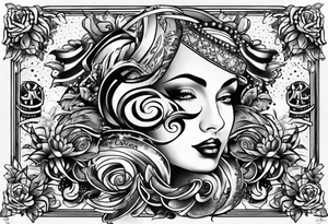 polka trash style tattoo that depicts hope and has lettering that says fuck cancer tattoo idea