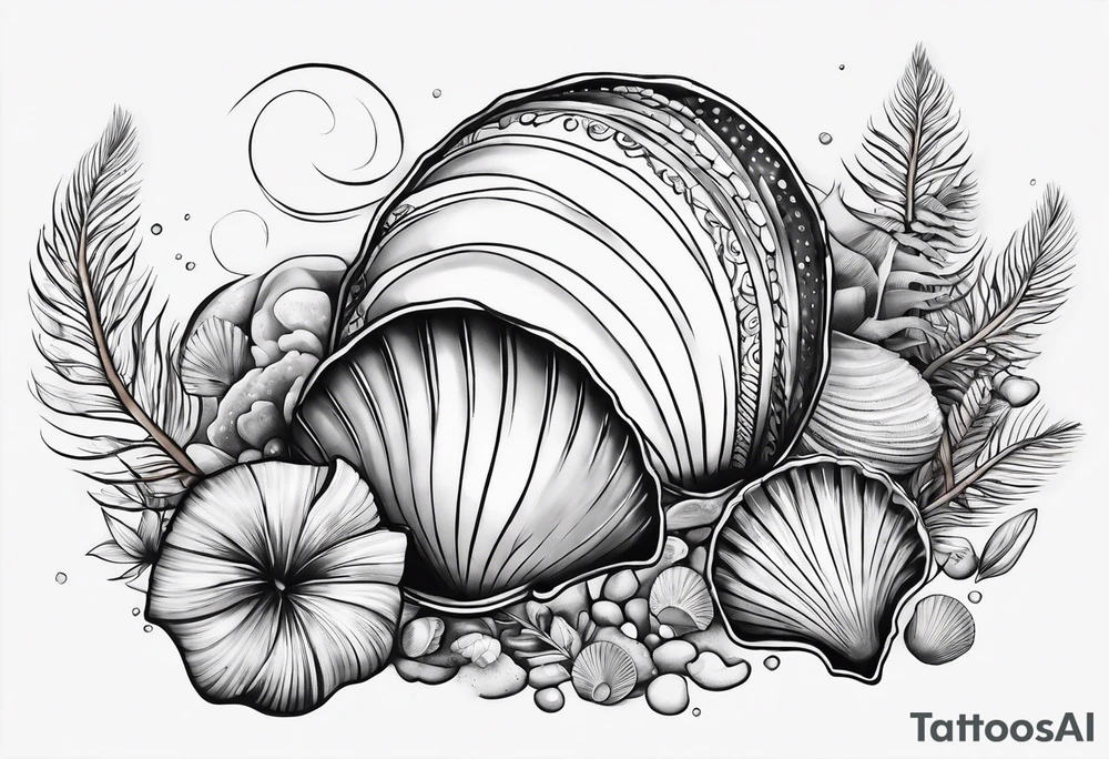 beachy seashell tattoo idea