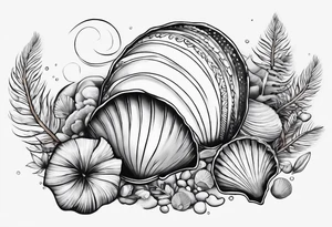 beachy seashell tattoo idea
