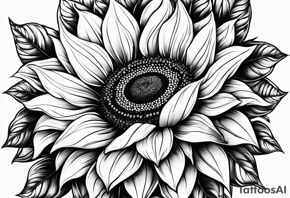 sunflower but the petals are made out of gems tattoo idea