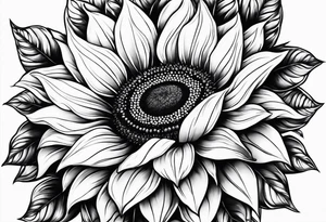 sunflower but the petals are made out of gems tattoo idea