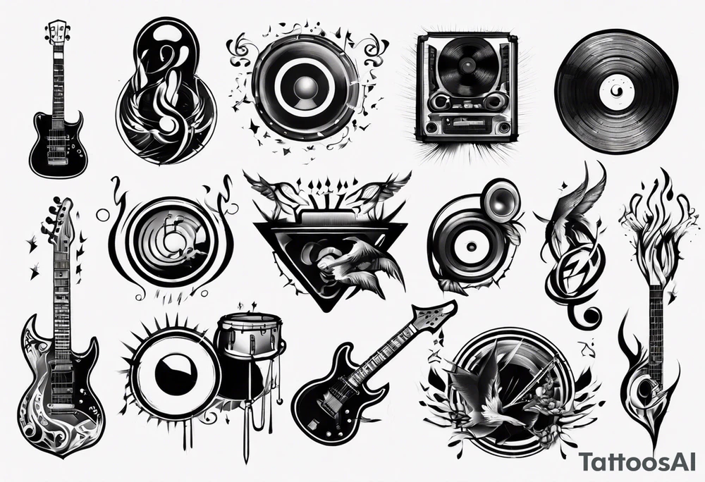 music negative style tattoo idea