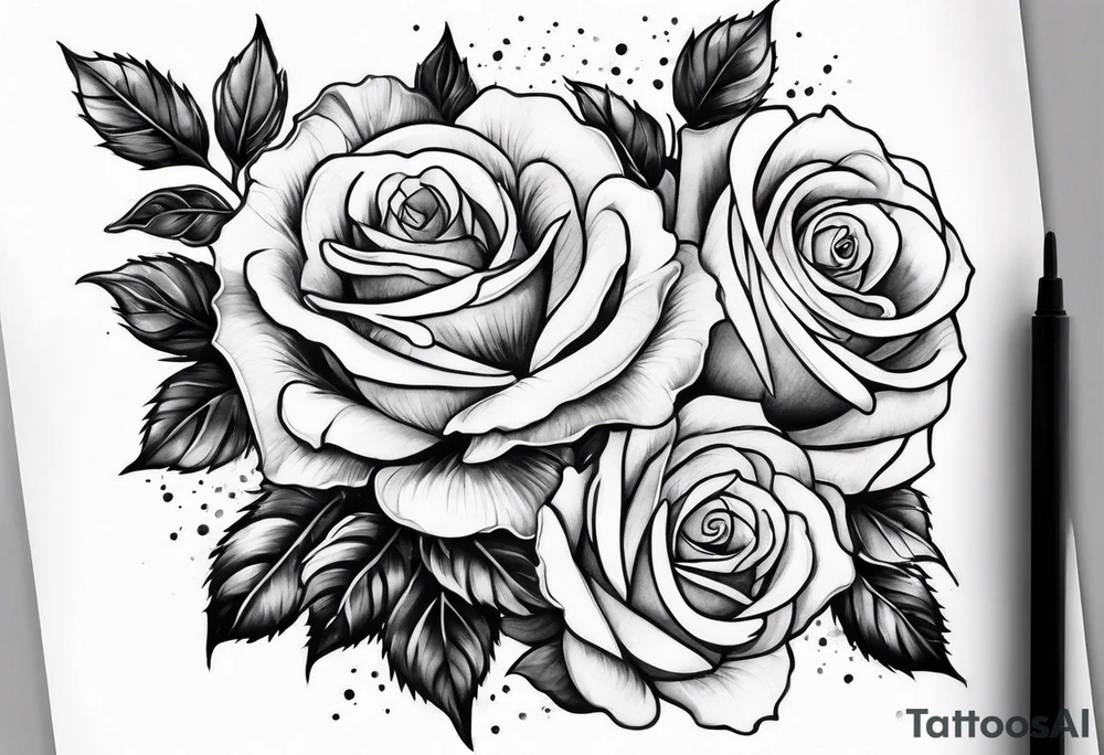 Tiny roses on shoulders tattoo idea