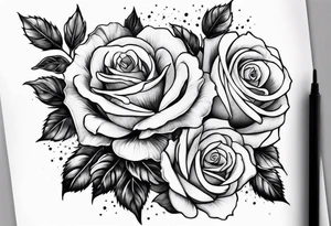 Tiny roses on shoulders tattoo idea