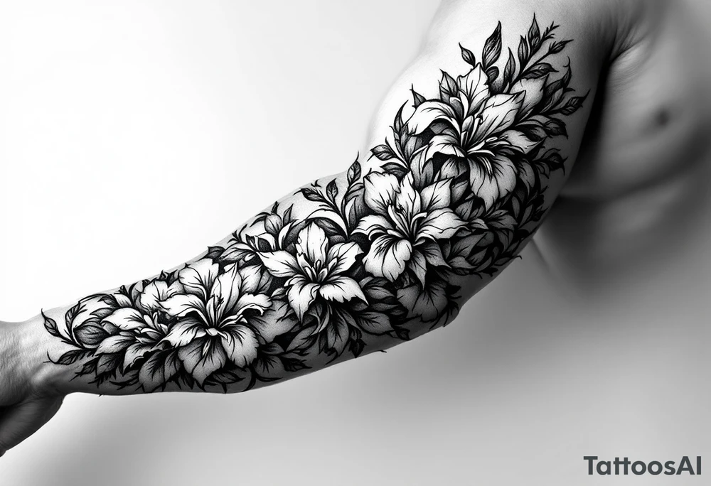 Irises flowers ornement tattoo idea