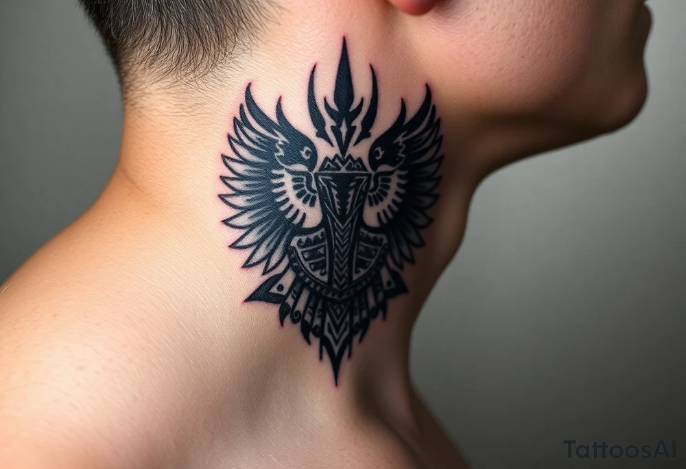 powerful representation of rising from the dark shedding the past to light with an Egyptian tattoo idea