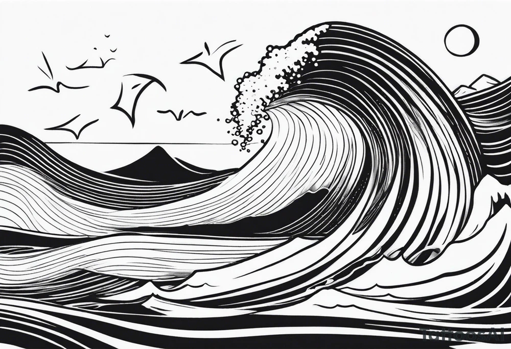 Wave and starfish tattoo idea