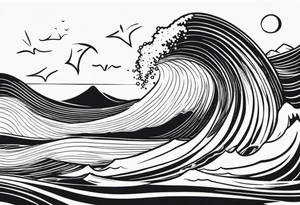 Wave and starfish tattoo idea