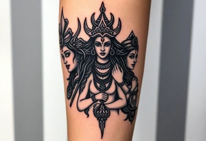 Lord Shiva, Godess Kali and Godess Lilith together. tattoo idea
