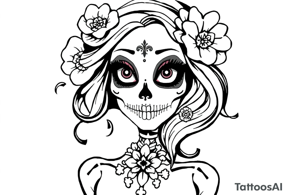 Pretty dead woman tattoo idea