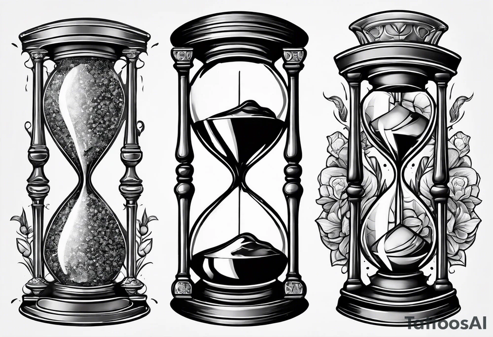 money, hourglass, masculine tattoo idea