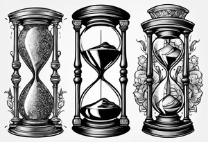 money, hourglass, masculine tattoo idea