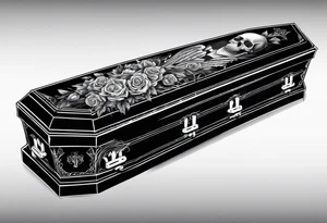 Plain Coffin in graveyard tattoo idea