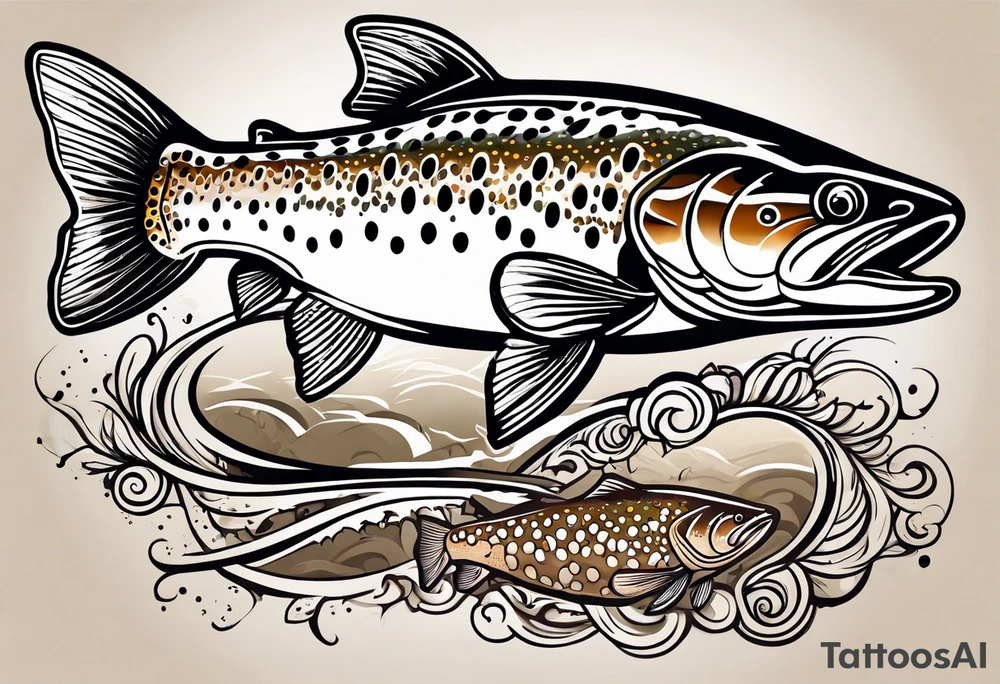 Brown trout tattoo idea