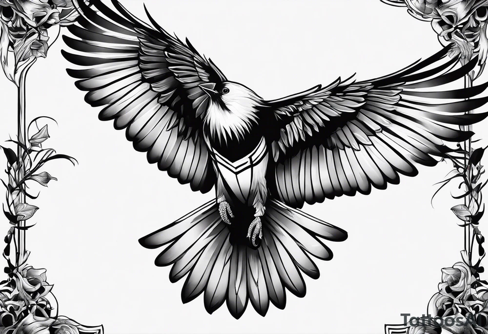 Bird skeleton tattoo idea