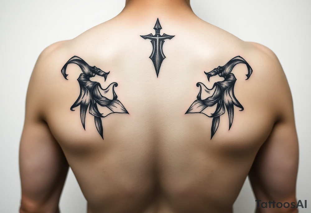 Woman big boobs tattoo idea