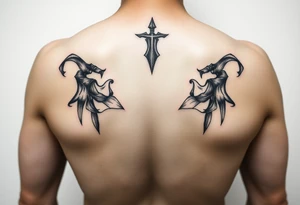 Woman big boobs tattoo idea