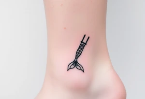 Mermaid tail with crutches tattoo idea