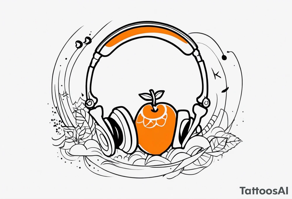 Summer, orange, 2010's, music really some small tato with line design black and white tattoo idea