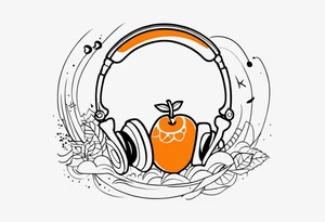 Summer, orange, 2010's, music really some small tato with line design black and white tattoo idea