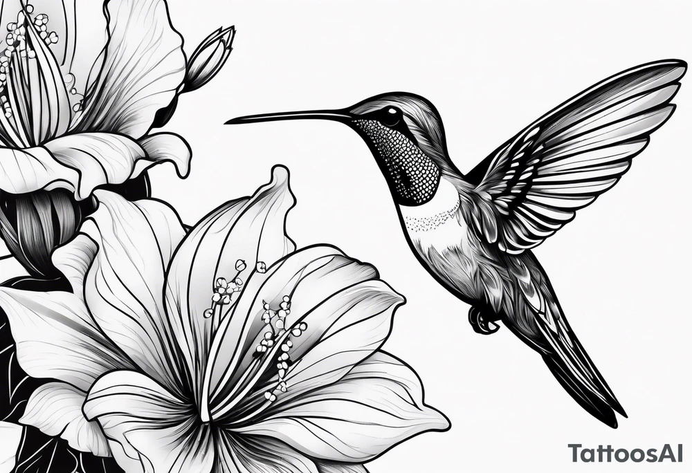 Humming bird silhouette tattoo idea