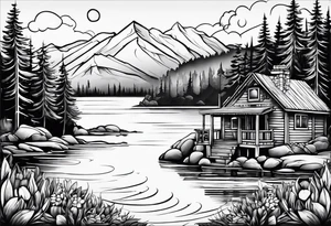 Lake life & love tattoo idea